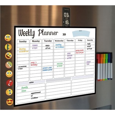 Магнитный планер на холодильник "WEEKLY PLANNER" 30*40 см