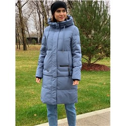 Женская зимняя куртка 8196 голубо-серая Размер 44(M)