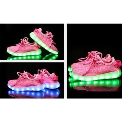 Светящиеся тканевые кроссовки с LED подсветкой детские 560