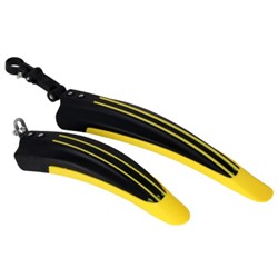 Крылья двухцветные, комплект для велосипеда  Пластик. Цвет: Черный/Желтый. / BMK-10Y / уп 1