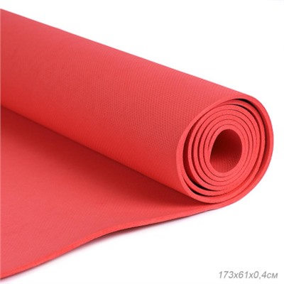 Коврик для йоги и фитнеса спортивный гимнастический EVA 4мм. 173х61х0,4 цвет: тёмно-розовый / YM-EVA-4DP / уп 24
