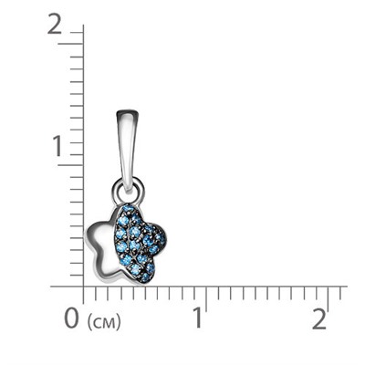 Серебряная подвеска 925 пробы с голубыми фианитами - 959