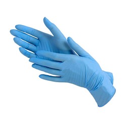 Перчатки одноразовые размер M цвет голубой 50пар
