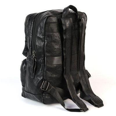 Мужской дорожный рюкзак из эко кожи 1593 Блек