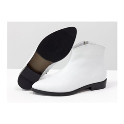 Стильные ботинки с удлиненным носиком из эксклюзивной итальянской кожи белого цвета с текстурой "питон" на невысоком каблуке, Новая коллекция от Джино Фиджини, Б-19137-06