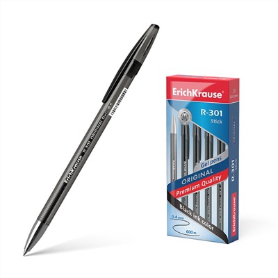 ErichKrause® Ручка гелевая "Original Gel Stick" R-301 0.5, черная (поштучно) арт.42721