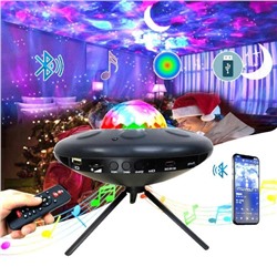 Лазерный ночник-проектор звездного неба с блютуз колонкой Starry Projector Light