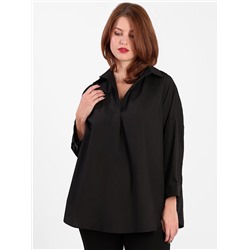 Блуза в деловом стиле черного цвета большого размера