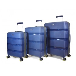 Набор из 3 чемоданов с расширением арт.11195 Темно синий