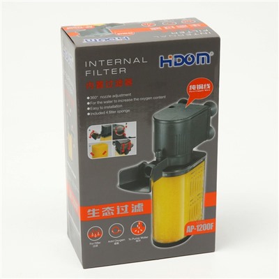 Внутренний фильтр Hidom AP-1200F, 800 л/ч, 13 Вт, регулировка направления потока, бесшумный