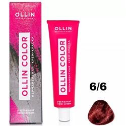 OLLIN COLOR Перманентная крем-краска для волос 6/6 темно-русый коричневый 60 мл