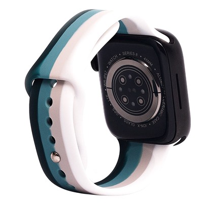 Ремешок - ApW Apple Watch 42/44/45мм силикон на кнопке (001) (multicolor)