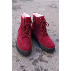 Женские зимние бордовые ботинки F9323-61XMY