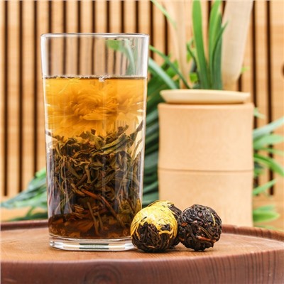 Китайский связанный зеленый чай, 50 г, желтая хризантема