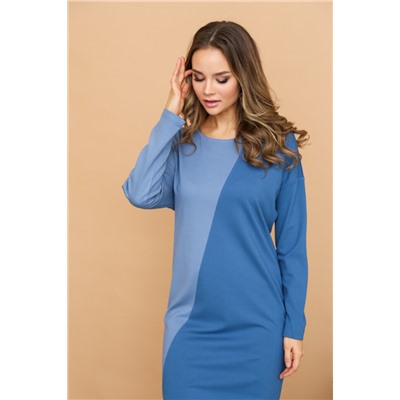 Платье 445/1, ночная синь/серо-голубой