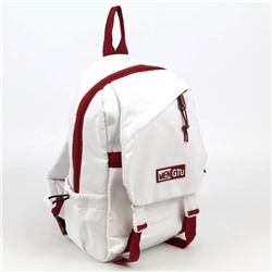 Маленький текстильный рюкзак с одной лямкой 9215 Вайт-Ред