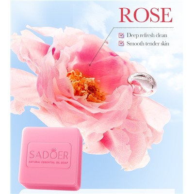 Мыло для лица и тела с РОЗОЙ Sadoer Organic Rose Flower, 100 гр.