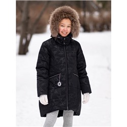 Пальто зимнее для девочки Эмили черное 230-20з Батик