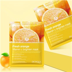 Тканевая маска для лица с экстрактом апельсина и витамином C Bioaqua Fresh Orange Vitamin C Brighten Mask 1шт