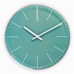 Часы настенные, серия: Интерьер, плавный ход, d-30 см, зеленые