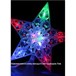 Светодиодная звезда КОСМОС KOC_STAR10LED_RGB 10диодов , 16,5 см , мультиколор "Верхушка на елку"/1/40/