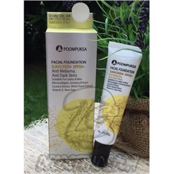 Крем для лица с защитой от пигментных пятен и солнца SPF50+ от Poompuksa, Facial Foundation Sunscreen SPF50+ Anti Melasma, Anti Dark Skins, 30 гр