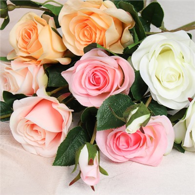 Цветок искусственный Роза 52 см / G066808 /уп 44/440/ (Белый)