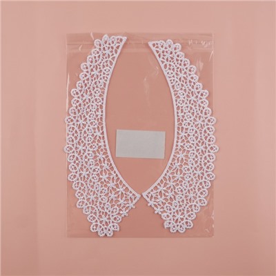 Воротник пришивной, гипюровый, 21 × 6 см, цвет белый
