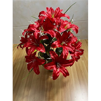 Цветы искусственные декоративные Лилия (14 цветков) 58 см