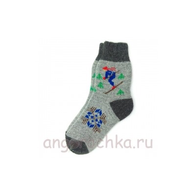Мужские вязаные шерстяные носки с орнаментом - 505.4