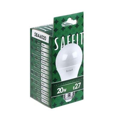 Лампа светодиодная SAFFIT, 20W 230V E27 4000K A60, SBA6020