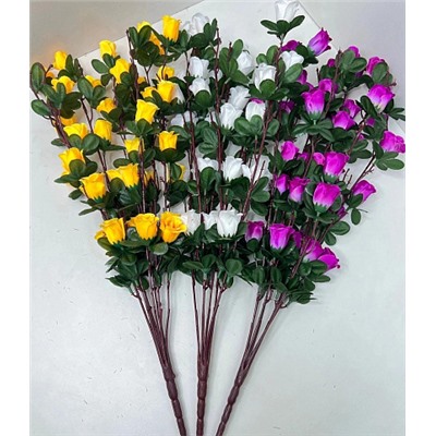 Цветок искусственный декоративный Роза 7 веток (42 бутона) 60 см