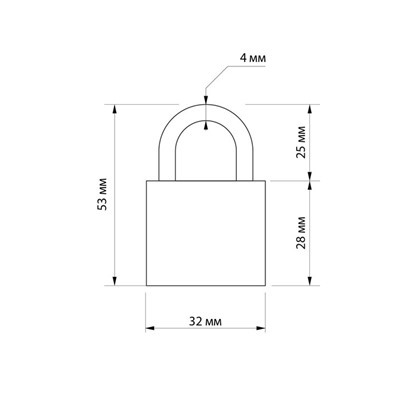 Замок навесной LOCKLAND, с влагозащитной дужкой 32 мм