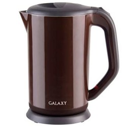 Чайник Galaxy GL 0318. 1,7л. 2000Вт. ДВОЙНАЯ СТЕНКА. Коричневый /1/6/