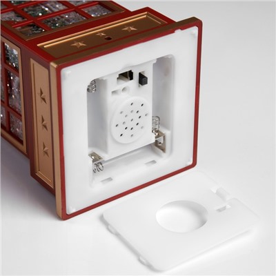 Светодиодная фигура «Дед Мороз в телефонной будке» 10.5 × 25 × 10.5 см, пластик, батарейки ААх3 (не в комплекте), USB, свечение тёплое белое