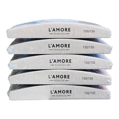 Пилка для ногтей L'AMORE Fashion лодочка 150/150 грит (упаковка 25шт)