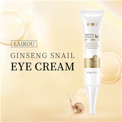 Крем для кожи вокруг глаз с экстрактом улитки и женьшеня Laikou Ginseng Snail Eye Cream, 30 гр.