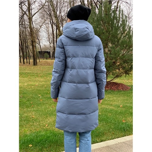 Женская зимняя куртка 8196 голубо-серая Размер 44(M)