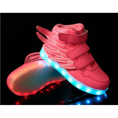 Светящиеся кроссовки с LED подсветкой детские 1199, цвет Розовый