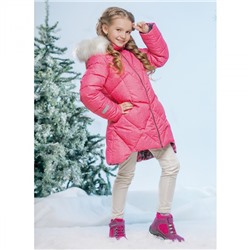 Пальто зимнее Джинс 2255 розовое FOX-CUB