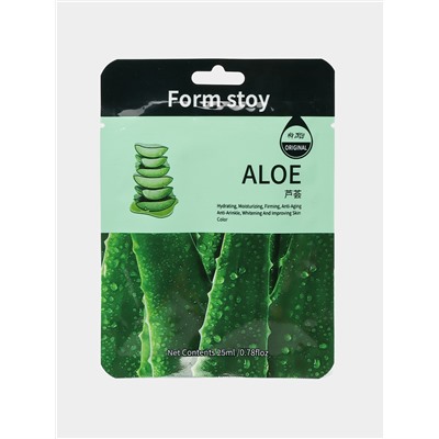 Тканевая маска для лица с алое Form Stoy Aloe Mask (упаковка 10шт)