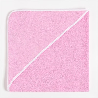 Полотенце уголок махровое Крошка Я 85х85 см, цвет розовый, 100% хлопок, 340 г/м2