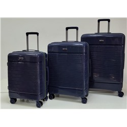 Набор из 3-х чемоданов с расширением 11275  Темно-синий