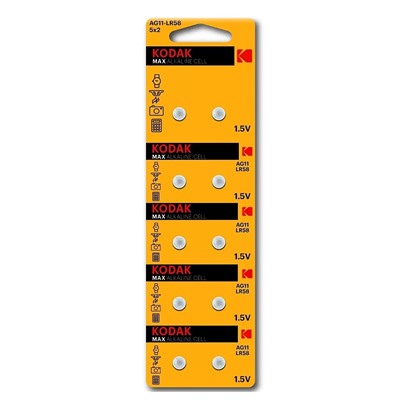 Элемент марганцево-щелочный Kodak AG11 (361 LR721, LR58) (10-BL) (10/100) ЦЕНА УКАЗАНА ЗА 10 ШТ