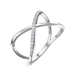 Серебряное кольцо с бесцветными фианитами - 1253
