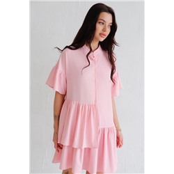 12268 Платье асимметричное нежно-розовое