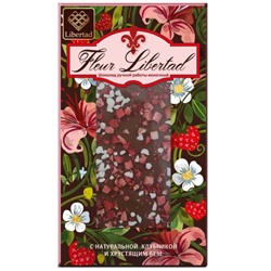 Шоколад Libertad Fleur Молочный с натуральной клубникой и хрустящим безе, 80г
