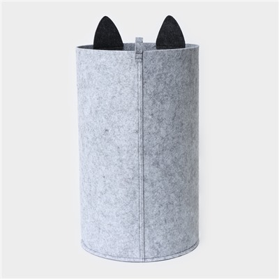 Корзина для хранения Funny «Котяра», 29×29×54 см, цвет серый