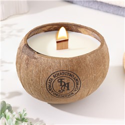 Свеча в кокосе ароматическая, японский аромат Хиросима, соевый воск, в коробке