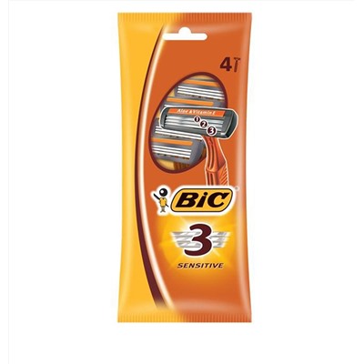 Станок для бритья bic бик 3 action одноразовий 4шт